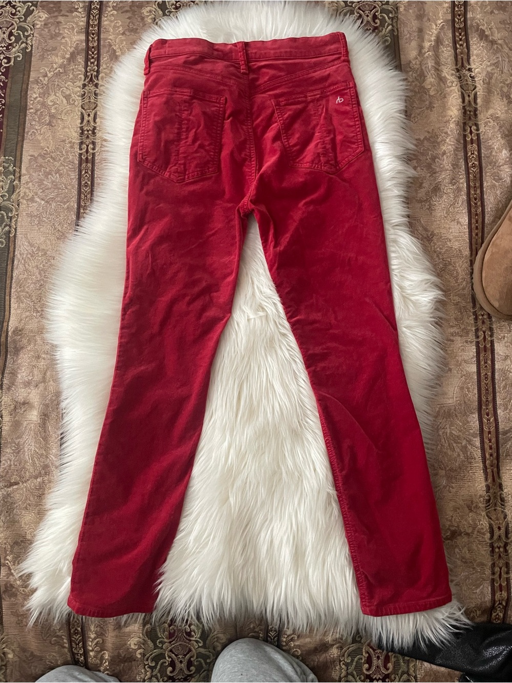 rag & bone Red High-Rise Ankle Skinny Jeans - Picture 6 of 10